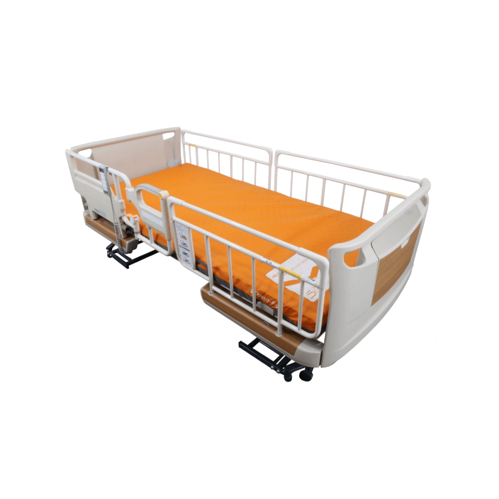 เตียงผู้ป่วยไฟฟ้า PARAMOUNT BED รุ่น Rakusho Z สีเรซิ่น พร้อมที่นอน รุ่น Stretch Fit